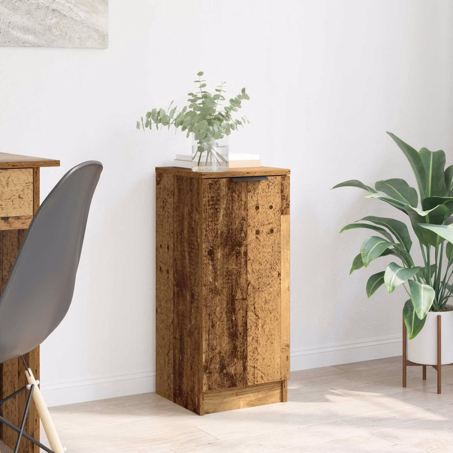 Credenza vidaXL in legno ingegnerizzato effetto legno vecchio marrone L/P/H: 30 x 30 x 70 cm