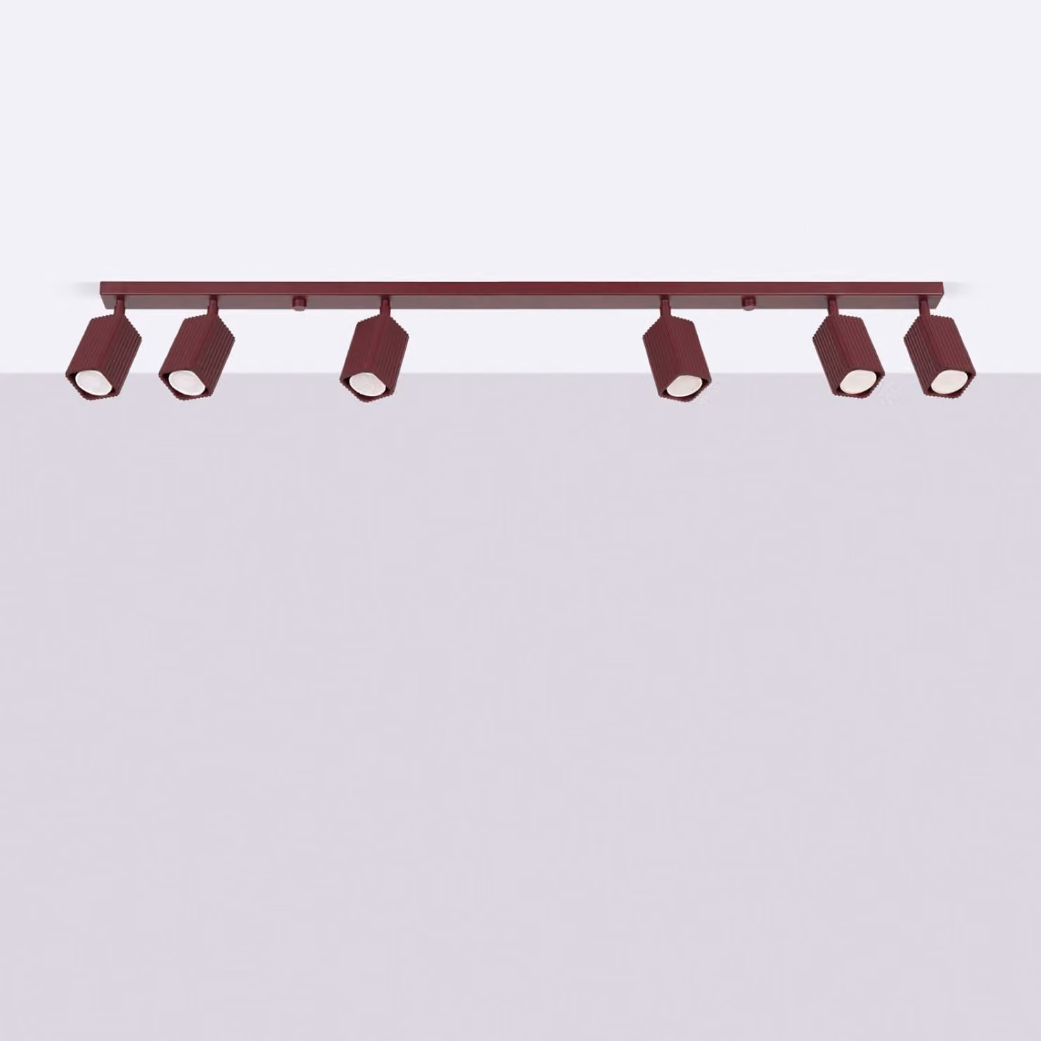 Plafoniera RAYO 6L bordeaux 6xGU10 10W alluminio 16,5x6x117cm Sollux Lighting