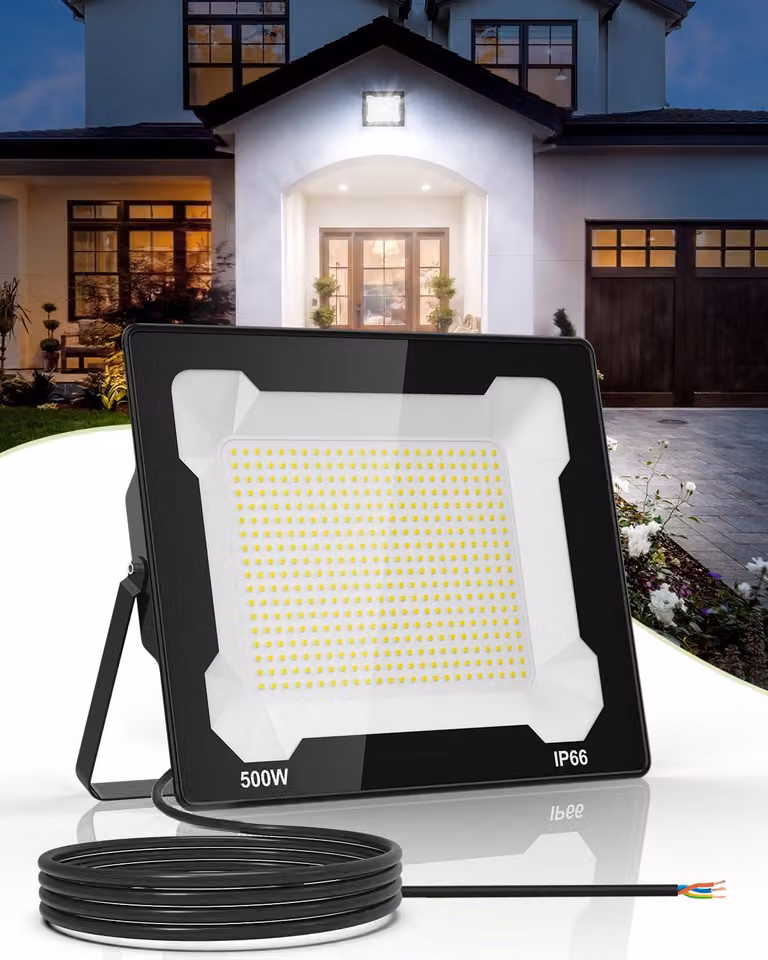 Faretto LED da esterno, 500 W, 50000 lumen, angolo di illuminazione 120°, grado di protezione IP66, luce bianca fredda