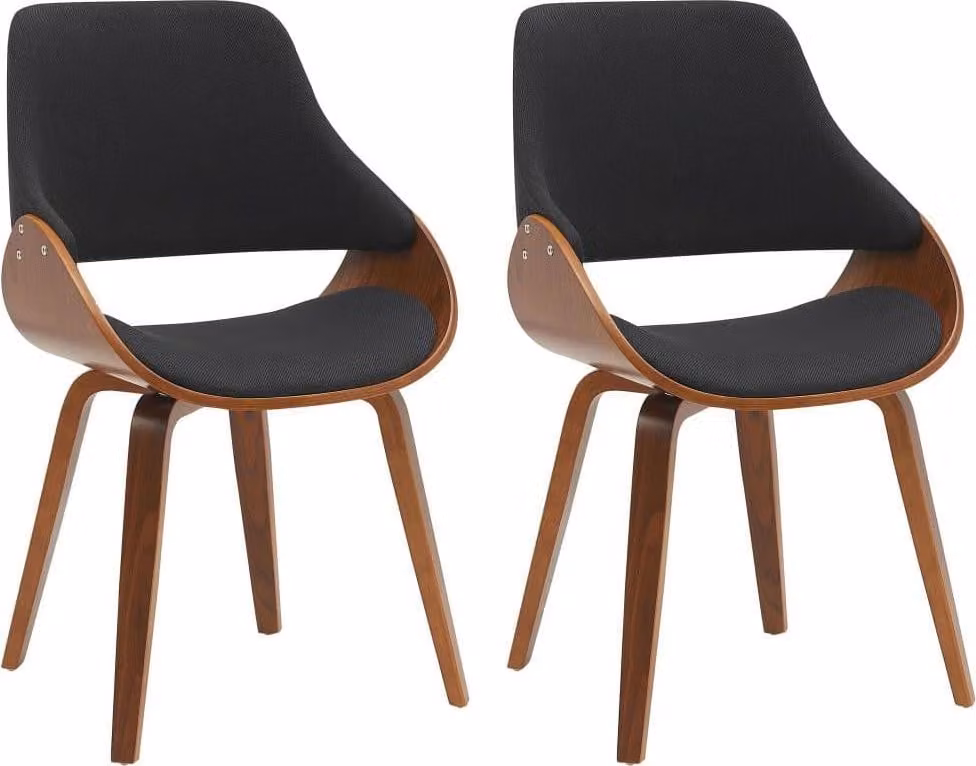 set di 2 sedie da pranzo - Sedie da cucina - Noce/nero - Design confortevole ed elegante
