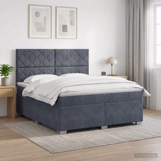 Letto box spring con materasso vidaXL in tessuto grigio con base a sollevamento L/P: 140 x 190 cm – 1