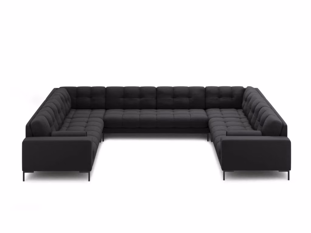 Divano panoramico Bali da 9 posti Cosmopolitan Design in tessuto grigio antracite con struttura a U – 2
