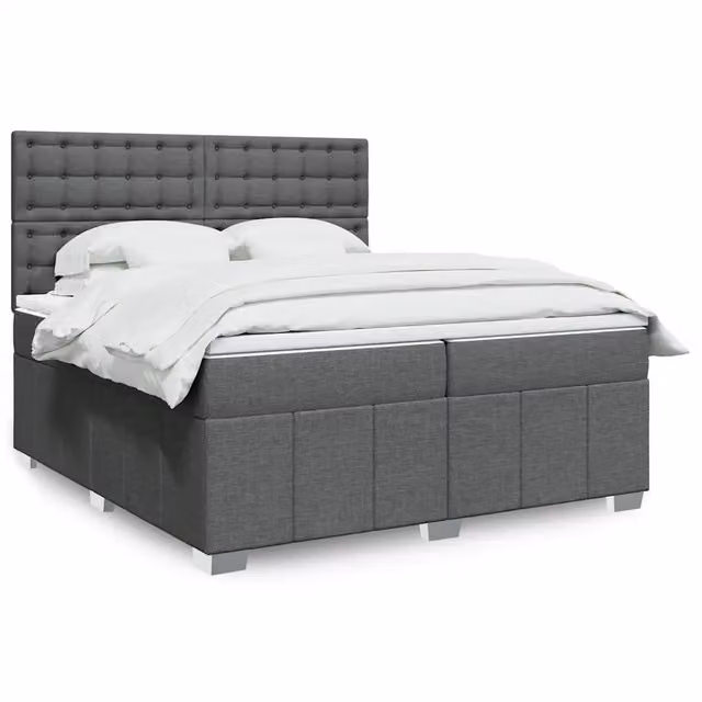 Letto Ibrido con Materasso vidaXL Grigio e Bianco L/P: 200 x 200 cm