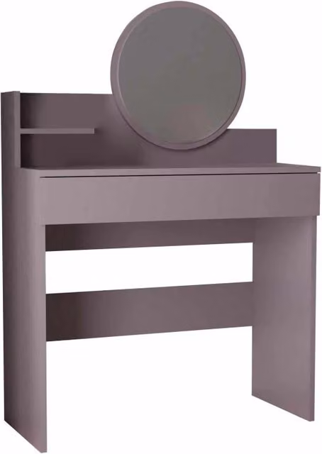 Toeletta con specchio in legno "Harmony Mini Round" - 90 x 40 x 133 cm - Viola