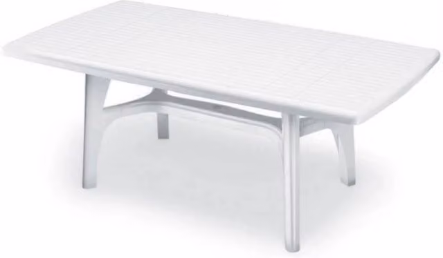 Tavolo rettangolare da giardino Scab in resina bianca con finitura opaca L: 95 cm, P: 95 cm, H: 73 cm