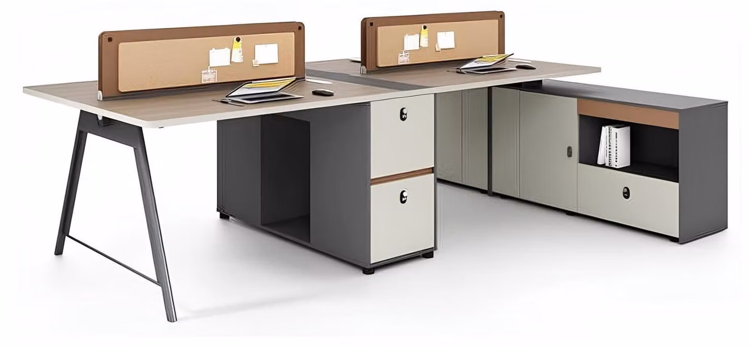 Scrivania moderna per quattro persone Tavolo moderno Mobili da ufficio di design