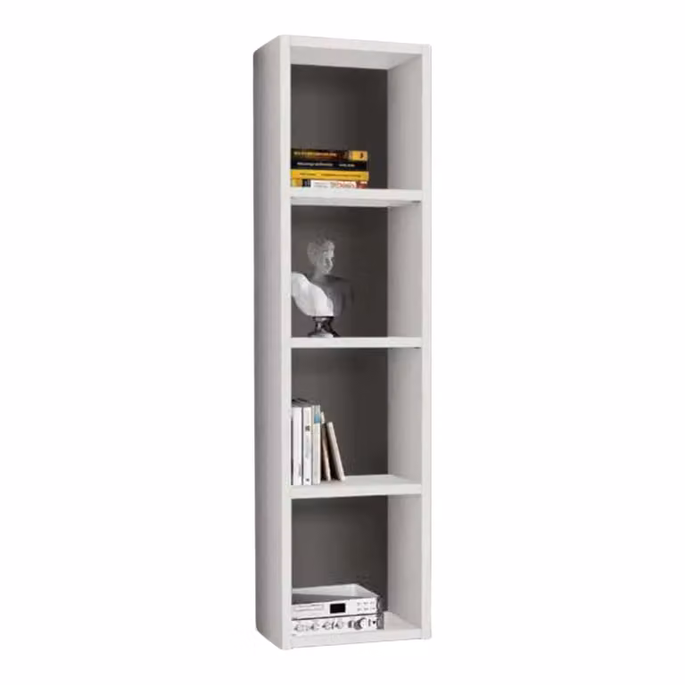 Libreria porta TV moderna a colonna Mobili 2G in bianco frassino L/P/H: 46 x 30 x 175 cm