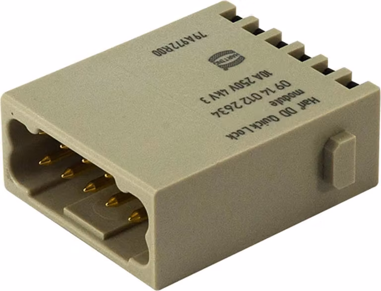HARTING Han DD modulo inserto maschio (M) connettore Quick-Lock, 12 poli 250 V, 10 A - 1 pezzo