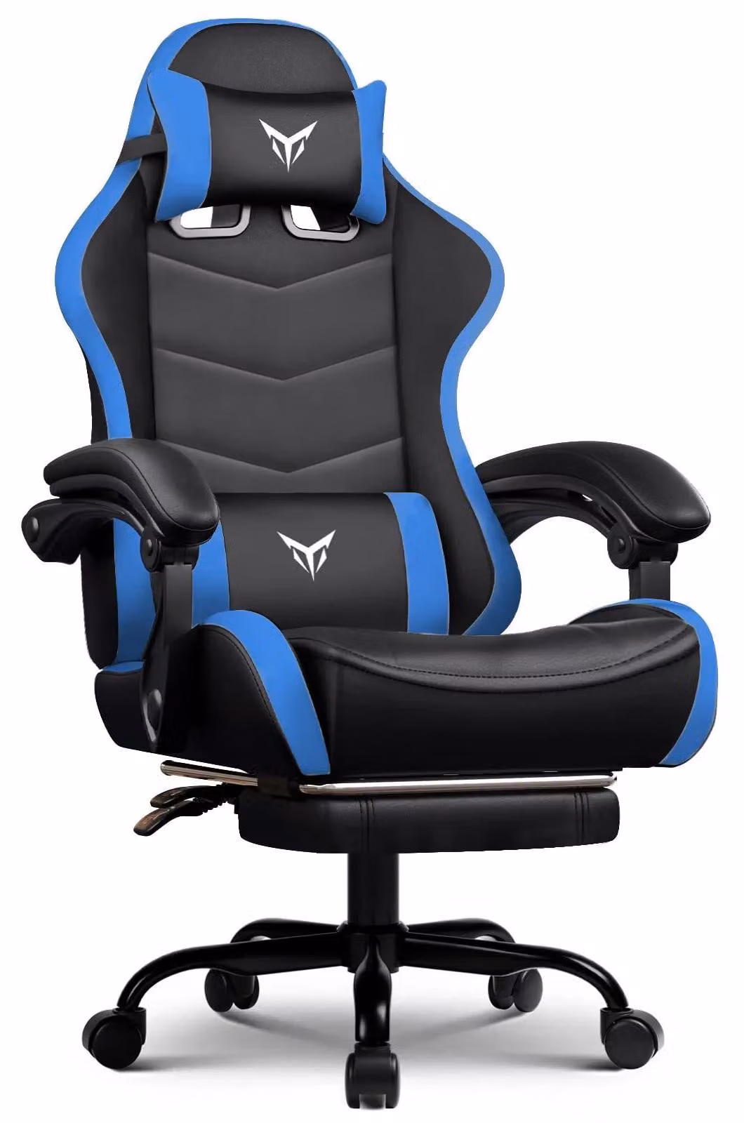 Sedia da gaming / da ufficio - XGC02 - Con poggiapiedi - Ergonomica - Regolabile in altezza - Girevole con rotelle - Struttura in metallo - 70×48,5×135 cm - Azzurro