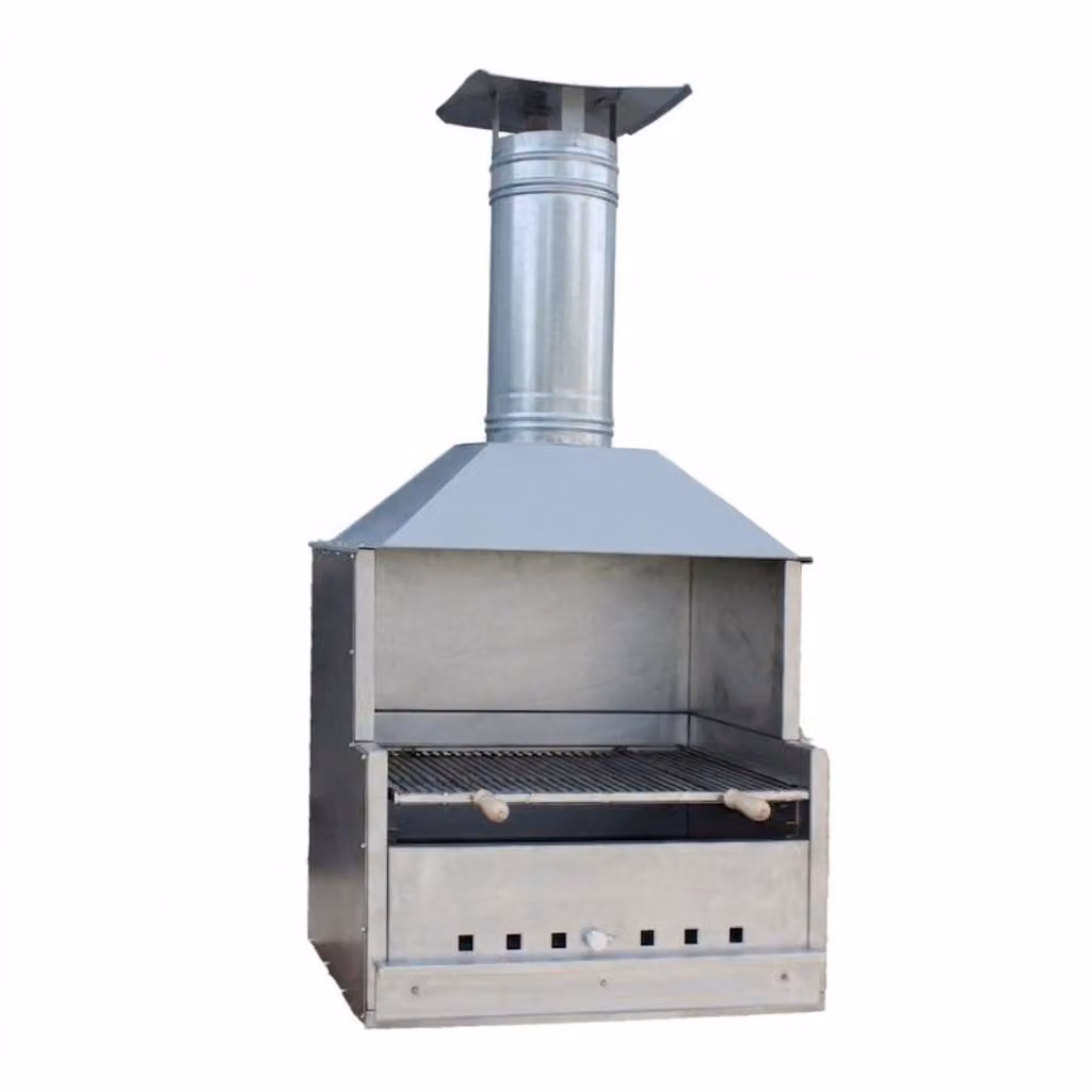 Griglia a carbone con cofano L 77 X P 57,5 Lamiera di alluminio