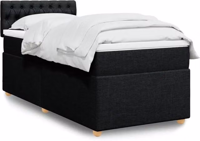 Giroletto a Molle con Materasso Nero 90x190 cm in Tessuto 3288844