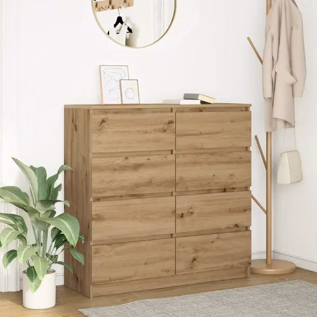 Credenza-Buffet-Armadio da cucina Rovere Artigianale 100x35x99 cm in Legno Multistrato