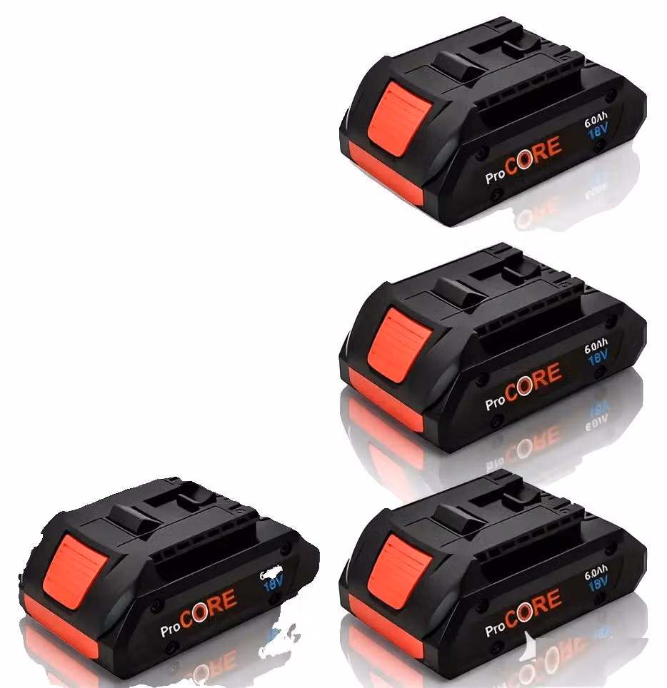 Batteria ricaricabile, compatibilità 18V, capacità 6,0Ah, 6,0Ah x 4