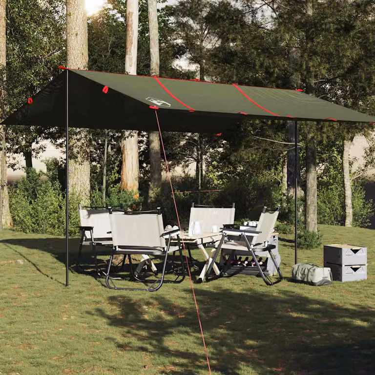Telone da campeggio impermeabile vidaXL in poliestere, Verde Oliva, 451 x 420 cm