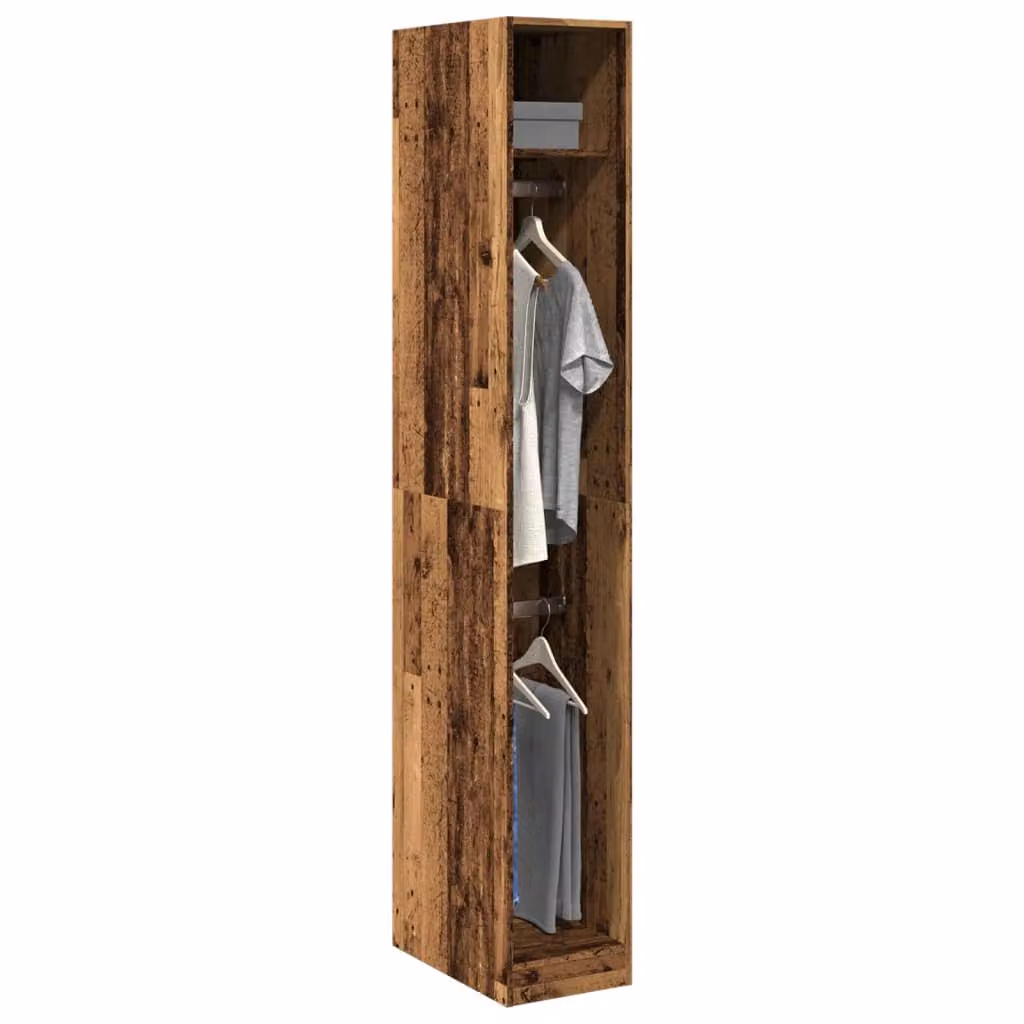vidaXL Armadio in Legno Marrone con Ripiani e Appendiabiti L/P/H: 50 x 30 x 200 cm