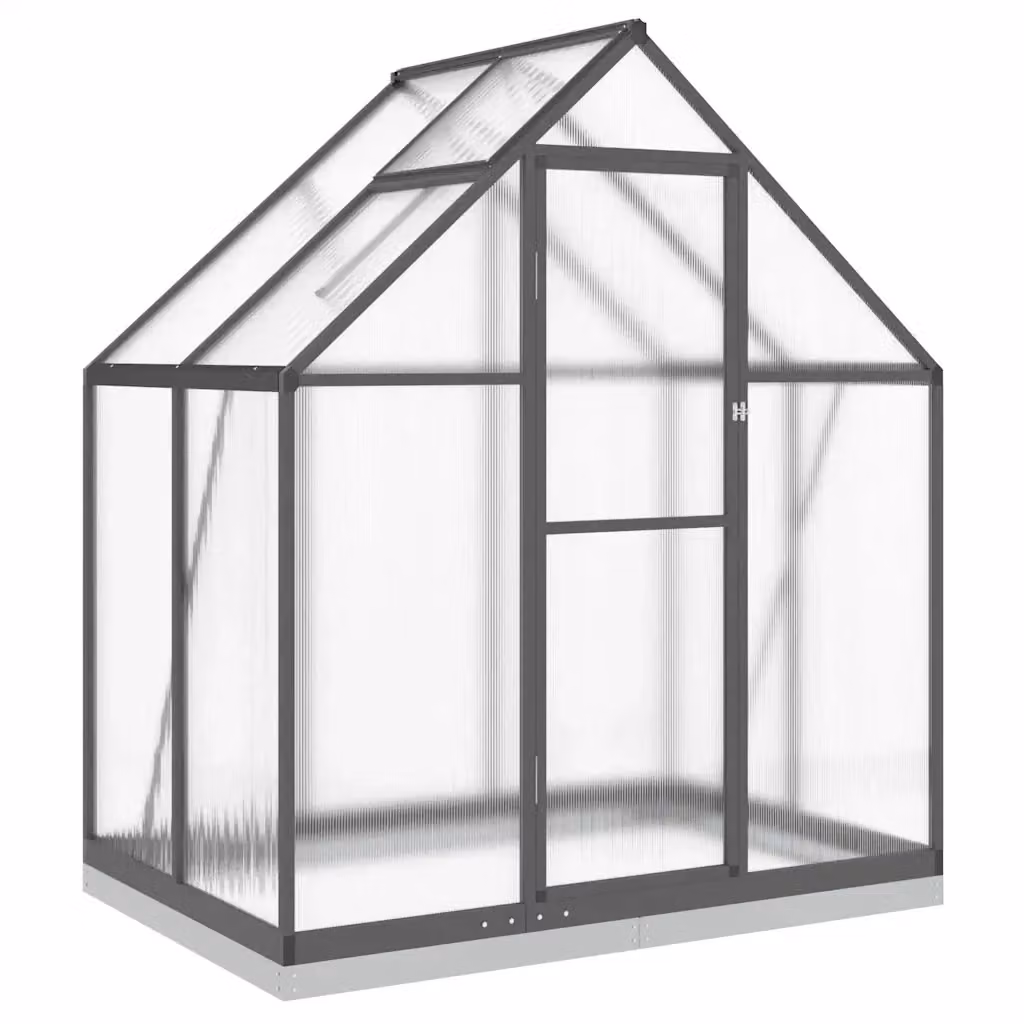 Serra vidaXL in alluminio e policarbonato con base antracite e copertura trasparente L/P/H: 169 x 114 x 202 cm – 2