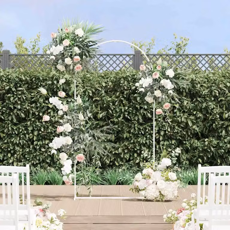 Arco nuziale moderno vidaXL in metallo bianco L/P/H: 100 x 39 x 200 cm