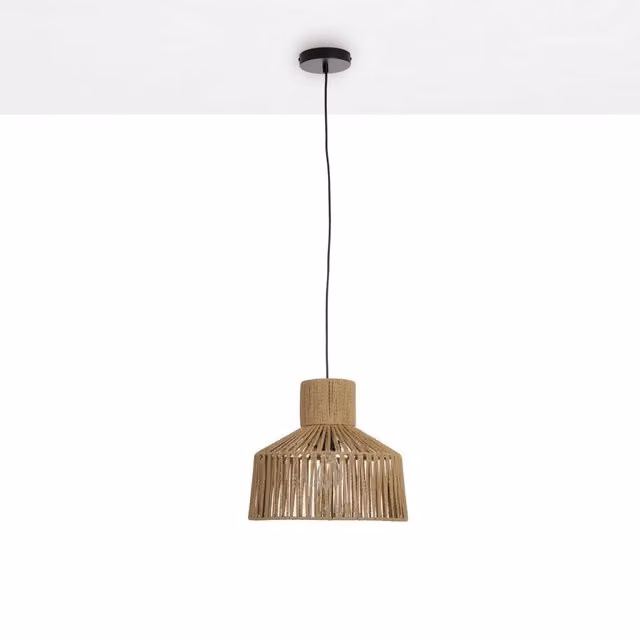 Lampadario a soffitto NIVARO in metallo e carta, disponibile nei colori nero o beige, stile rustico, attacco E27 – 1