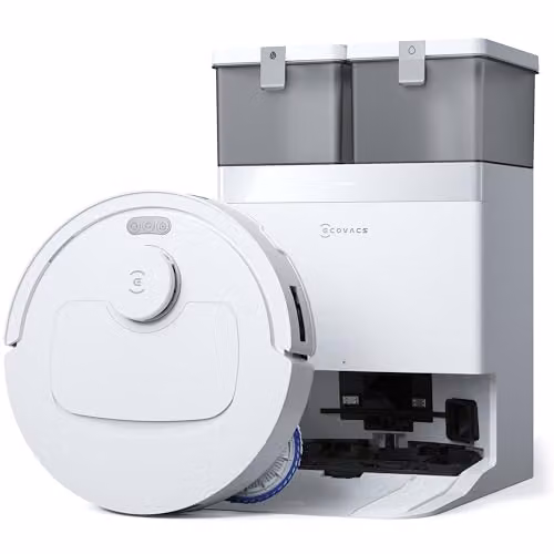 ECOVACS DEEBOT T30C OMNI Robot Aspirapolvere Lavapavimenti, 20000 Pa, ZeroTangle 3.0, Tecnologia TruEdge 2.0, Sistema di Lavaggio OZMO TURBO 2.0, Stazione All-in-one Migliorata, Bianco