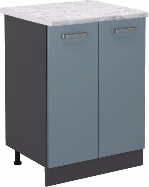 Mobiletto base per cucina R-Line Grigio-blu/Antracite 60 cm PL Marmo Vicco