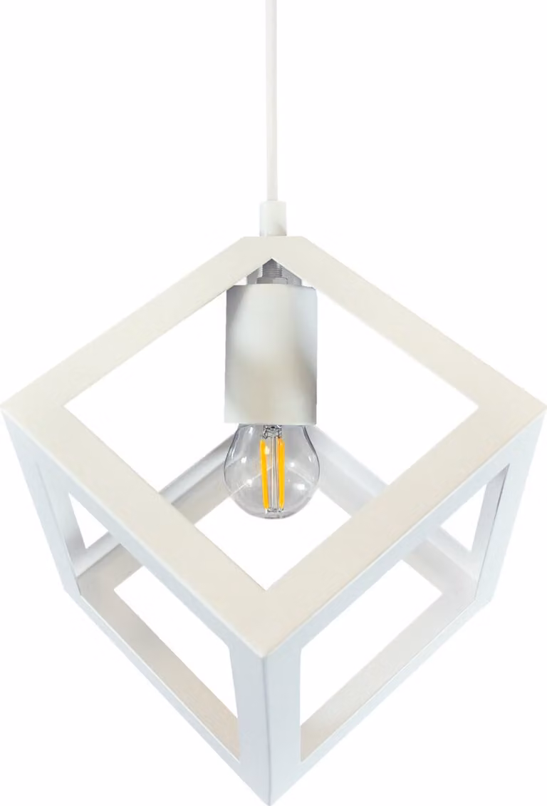 Lampada a sospensione SWEDEN bianca 1xE27x20W in metallo, dimensioni: 150x16x16 cm, IP20, Polux