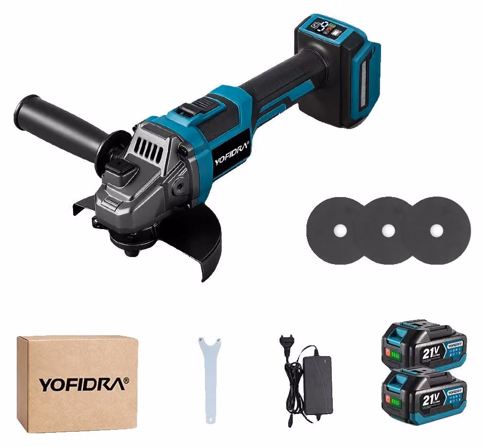 Smerigliatrice angolare, 30.000 giri/min, motore brushless, 2 set di batterie