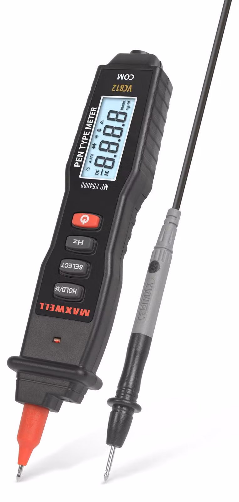 Multimetro digitale a penna con ampio display - Modalità automatica - Rilevamento della tensione senza contatto - Misurazione della resistenza fino a 40 MΩ - 2 batterie AAA incluse [25403B]