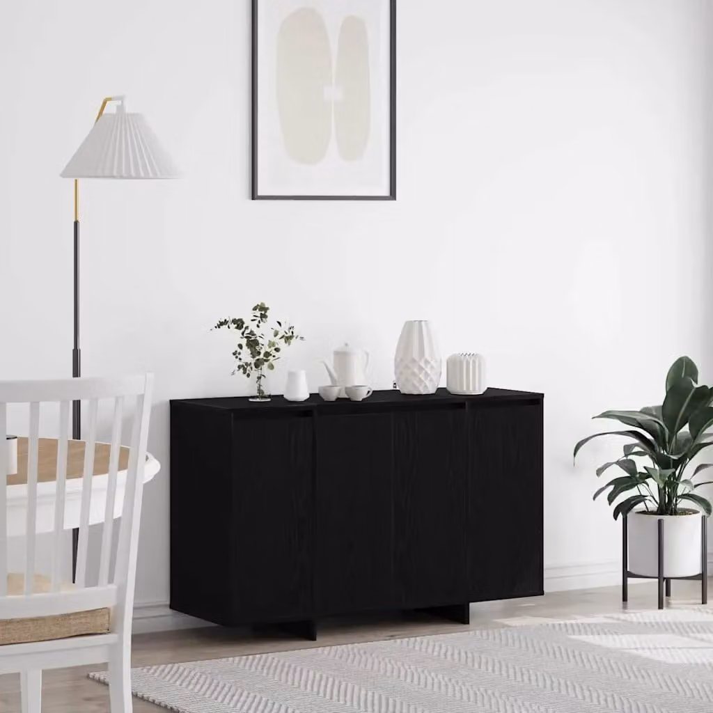 Credenza moderna vidaXL in legno ingegnerizzato nero, L 120 x P 41 x H 75 cm