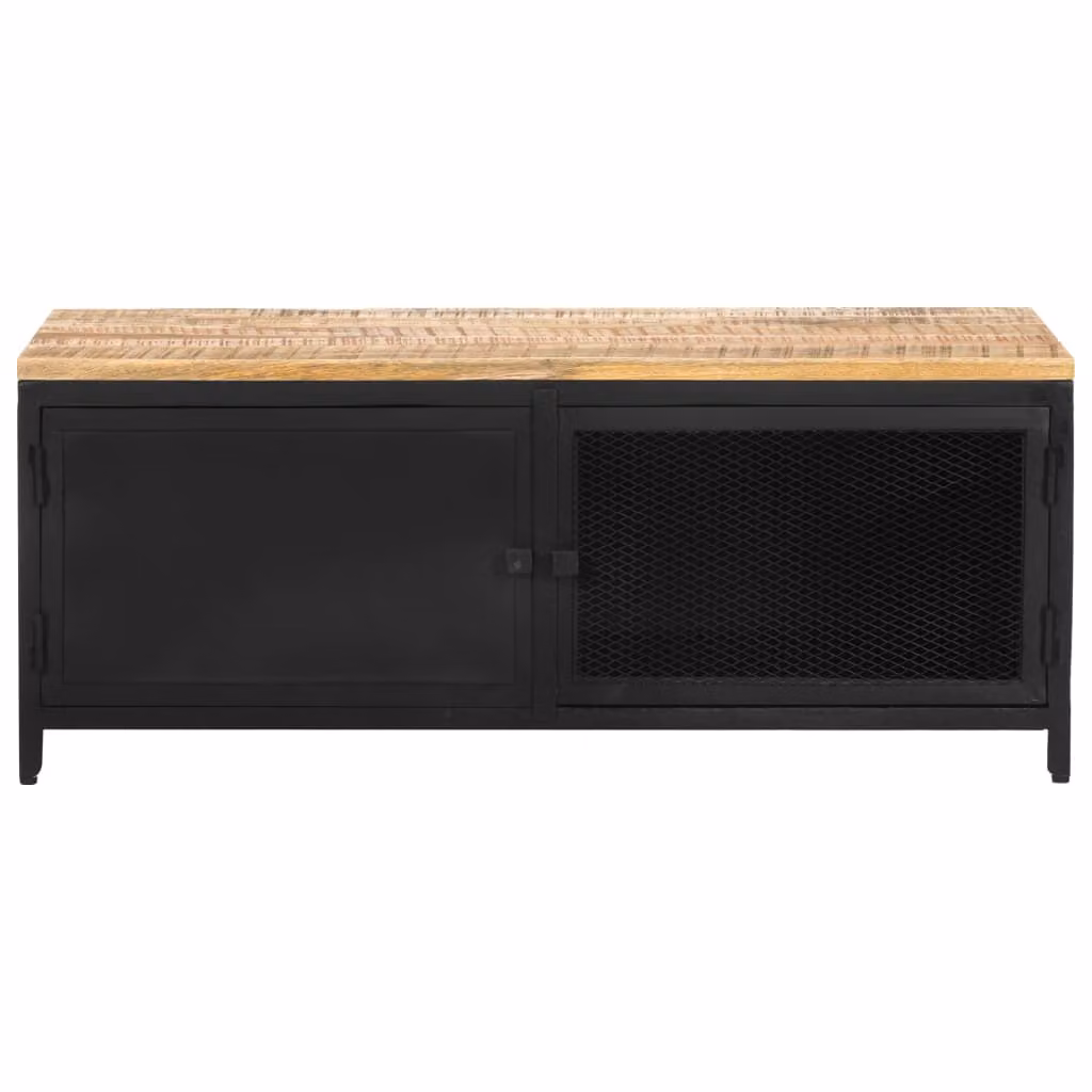 Tavolino da Salotto 90x50x37 cm Legno Massello di Mango Grezzo