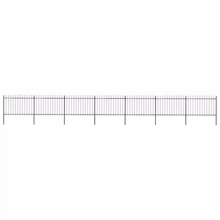 Recinzione da giardino vidaXL in acciaio con punta a lancia nera L: 1172 cm, H: 120 cm