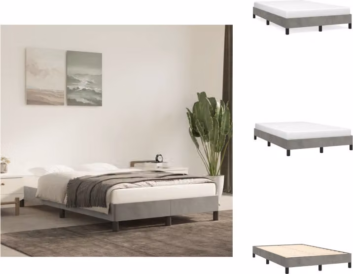 vidaXL Struttura letto grigio chiaro 120x200 cm in velluto - Letti e strutture letto