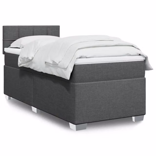 Letto Ibrido con Giroletto a Molle e Materasso vidaXL, Grigio e Bianco, L/P/H: 90 x 200 x 100,5 cm