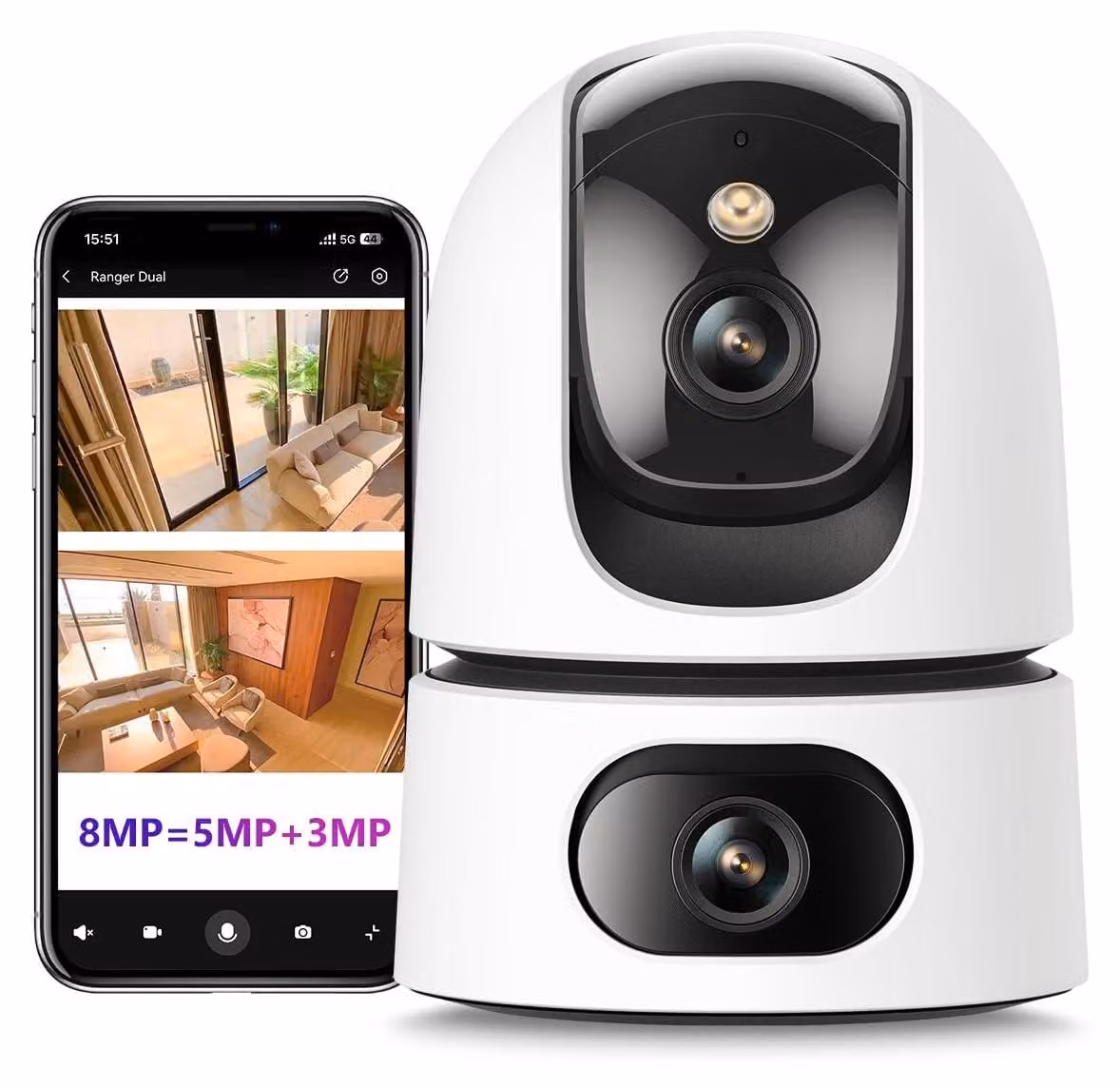 Telecamera di sorveglianza IP Dual 6MP - Telecamera per esterni - 2304 x 1296 pixel - Wi-Fi