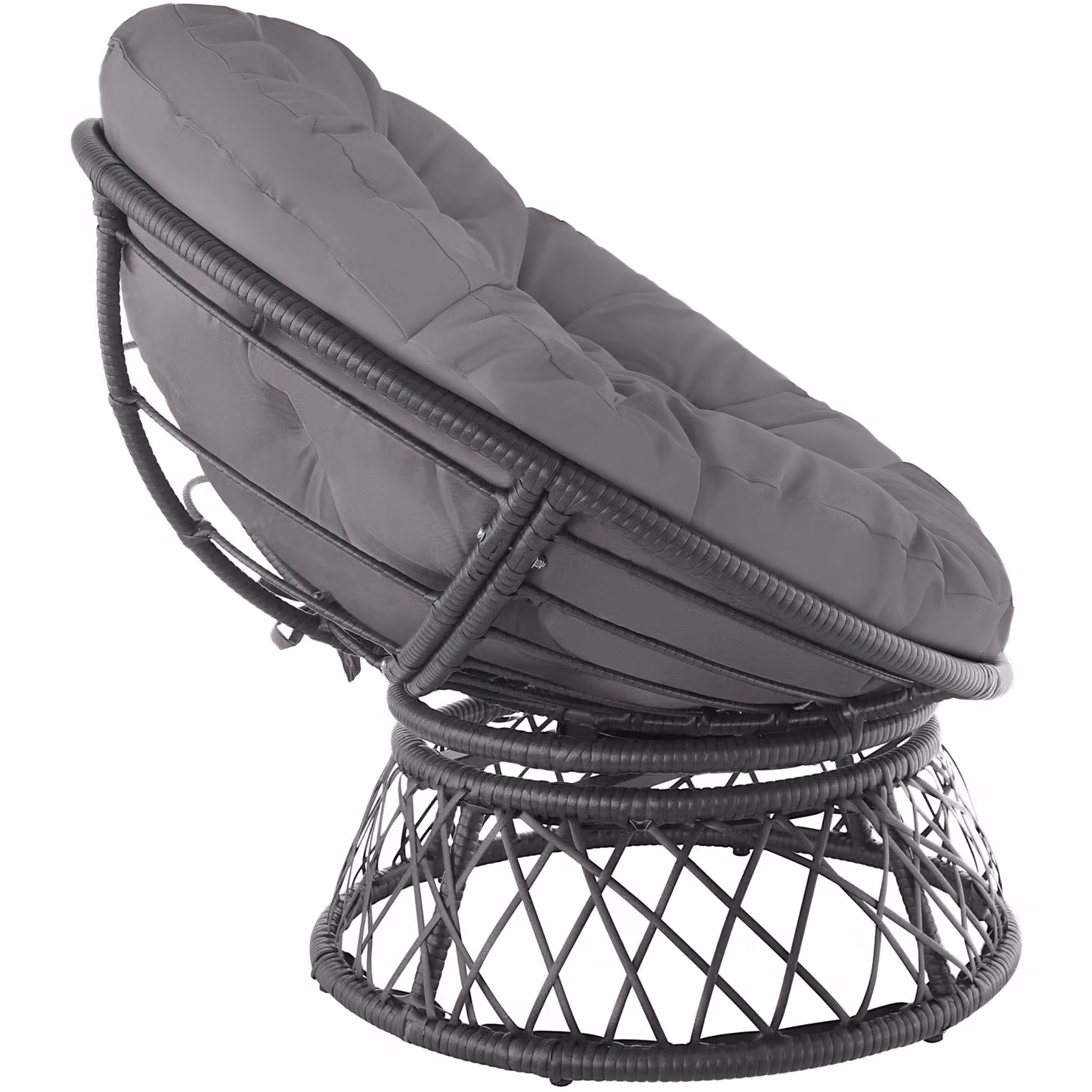 Poltrona girevole Gargano in rattan e metallo TecTake GmbH colore nero opaco – 1