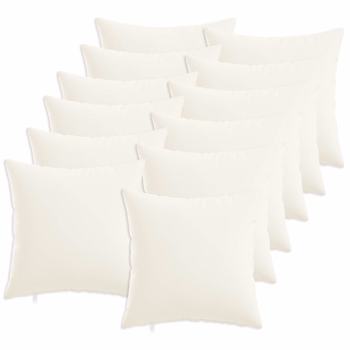 Set di 12 federe quadrate vidaXL HEERLEN bianche in poliestere, L 45 cm x P 45 cm