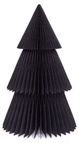 Albero di Natale in cartoncino alveolato, naturale, nero, 20 cm