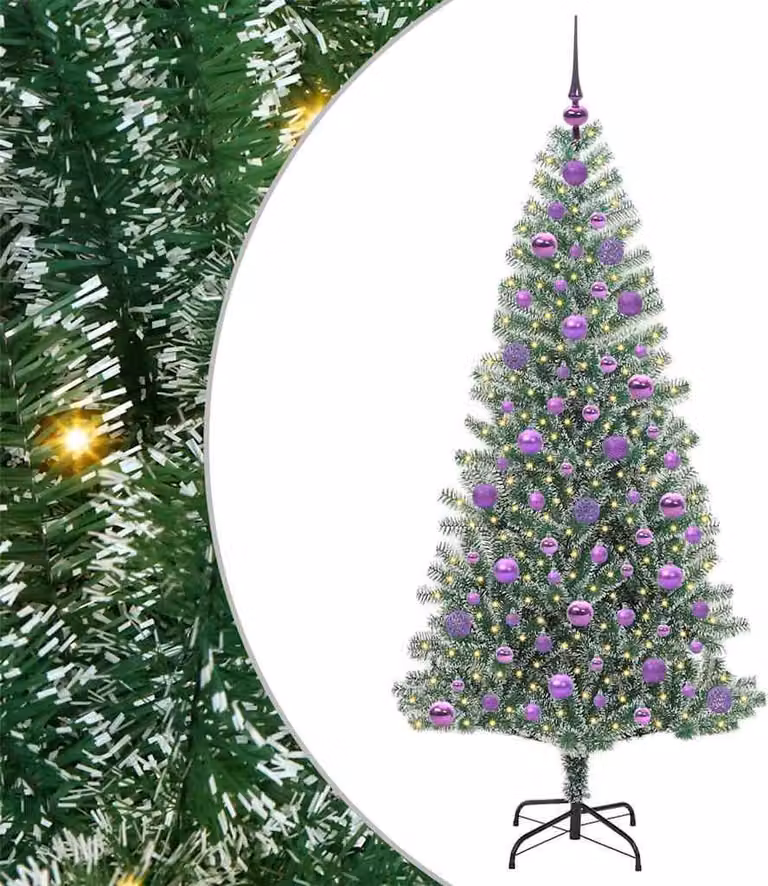 Albero di Natale artificiale con neve e luce LED 180 cm