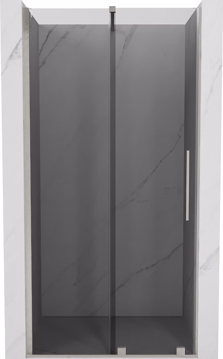 Mexen Velar porta doccia scorrevole 110 cm, grafite, nichel spazzolato - 871-110-000-41-97