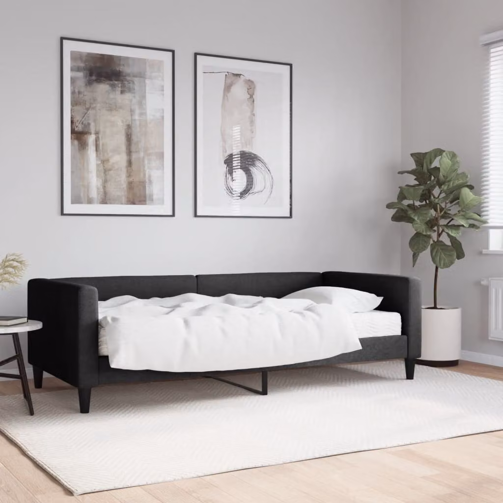 Maison Exclusive - Divano letto con materasso nero 90x200 cm in tessuto