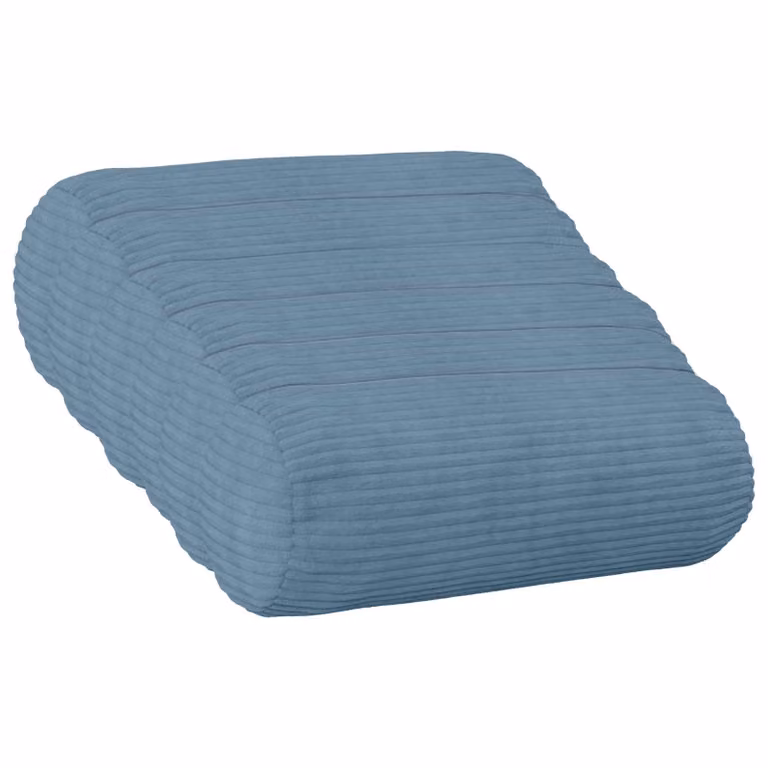 Set di 6 federe vidaXL HEERLEN blu in velluto a coste, forma ovale, Ø 15 x 40 cm