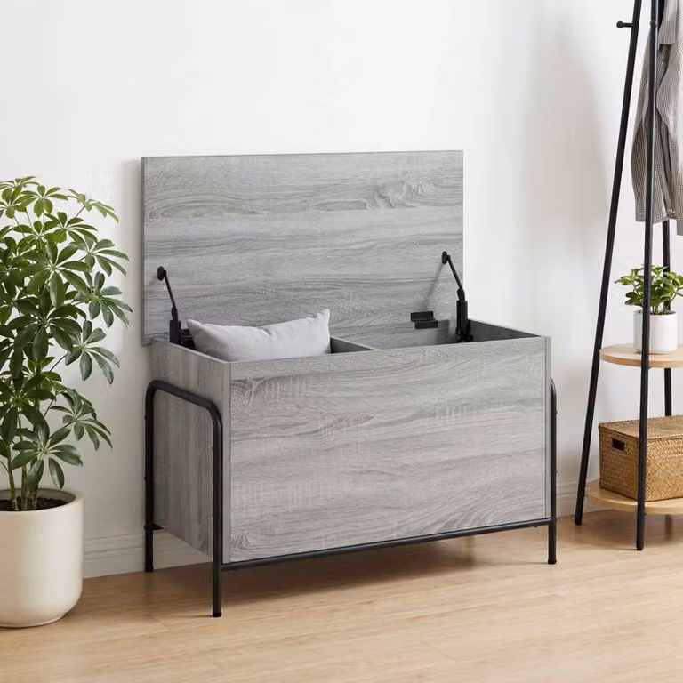 Scatola di stoccaggio vidaXL in stile moderno, colore grigio, L 80 cm x P 40 cm x H 49,5 cm