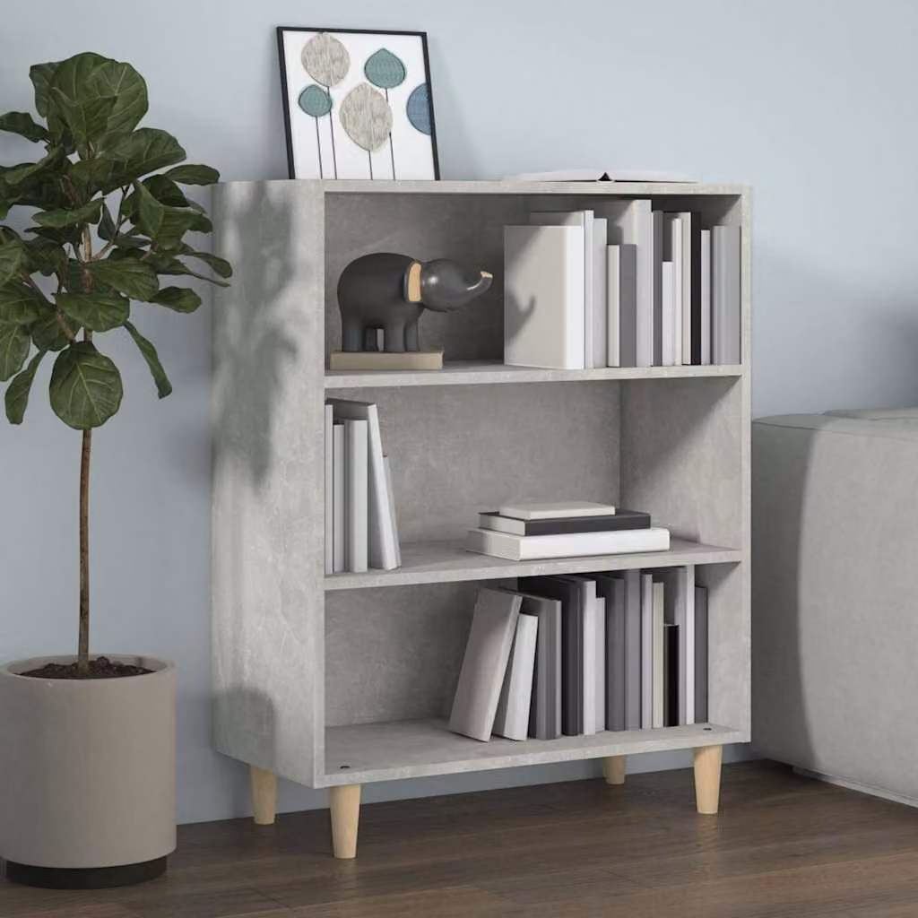 Credenza vidaXL in legno multistrato e MDF, Grigio Cemento, L: 69,5 cm, P: 32,5 cm, H: 90 cm