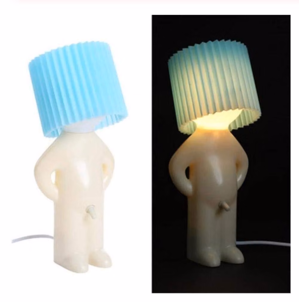 Lampada da comodino - Lampada da tavolo creativa - Design moderno - Blu - Protezione degli occhi - Lampada da camera da letto - Adatta per l'arredamento domestico
