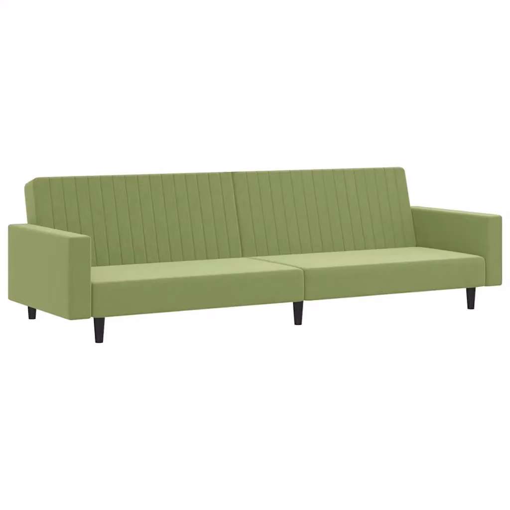 Divano Letto Click Clack vidaXL in Velluto Verde con Struttura in Legno Solido e Poggiatesta Regolabile, Dimensioni: L 220 x P 84,5 x H 69 cm, Letto 90 x 200 cm