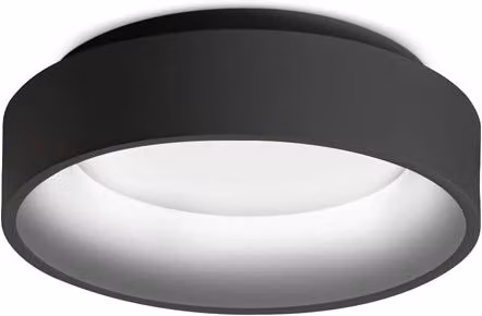 Plafoniera Moderna Ziggy IDEAL LUX in Metallo Nero con LED da 22W, Luce Calda 3000K