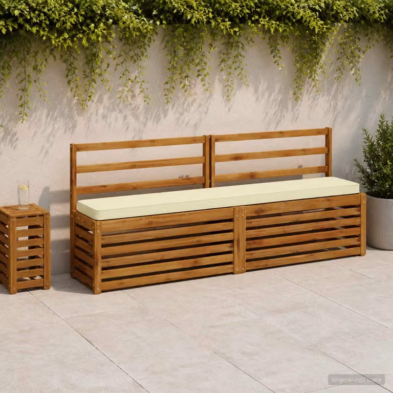 Set di 2 cuscini per panchina vidaXL beige in poliestere con rivestimento rimovibile e resistente ai raggi UV
