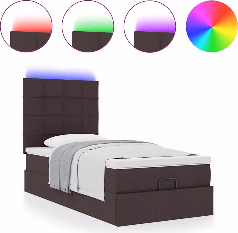 Struttura Letto Pouf con Materasso 90x190 cm in Tessuto