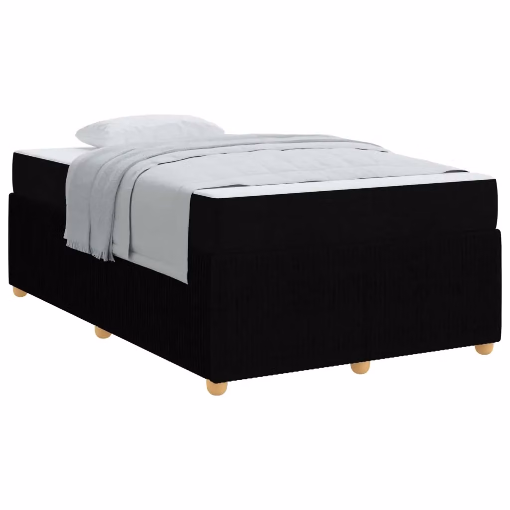 Struttura del letto imbottita vidaXL in tessuto nero L 120 cm x P 200 cm – 2