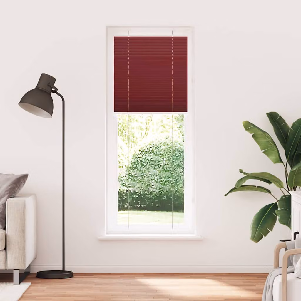 vidaXL Tenda Plissettata Rosso Bordeaux 70x200 cm Larghezza Tessuto