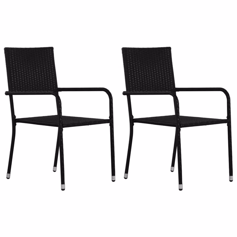 vidaXL Set da pranzo da giardino a 3 pezzi in rattan e legno massiccio acacia nero